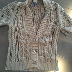 Banana republic cable knit short sleeve cardigan